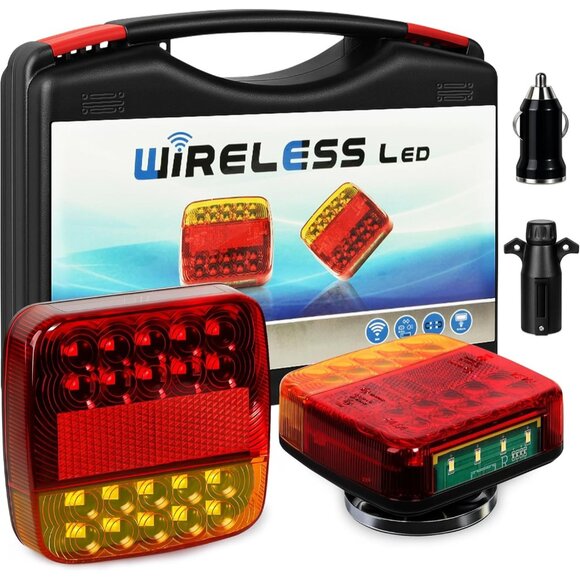 Wireless Magnetic Trailer Lights – Rechargeable LED Trailer Light Kit with Turn - Picture 1 of 7